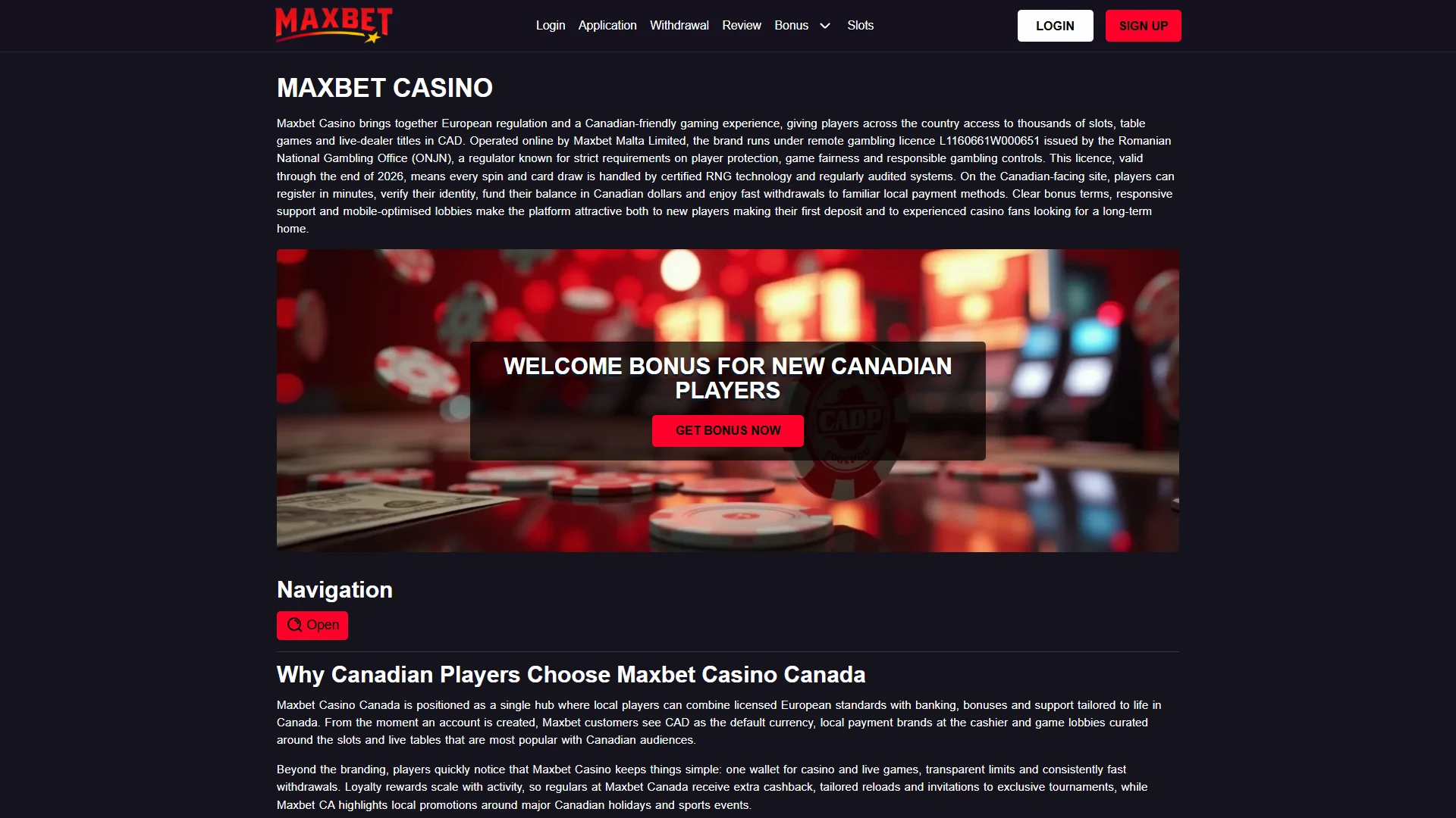 Maksbet casino lobby on desktop